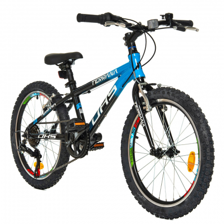 20" (varsta 7-10 ani) - Bicicleta copii 20" DHS Terrana 2023, cadru aluminiu, manete RevoShift, frane V-Brake, 6 viteze, varsta 7-10 ani