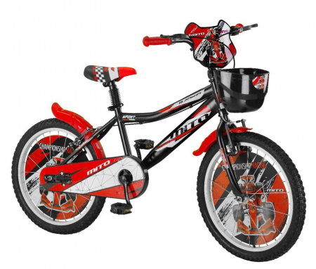 20" (varsta 7-10 ani) - Bicicleta copii 20" MITO BadKid XL Racing, negru/portocaliu, varsta 7-10 ani