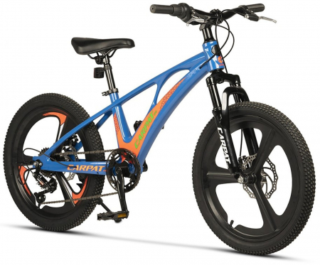 20" (varsta 7-10 ani) - Bicicleta copii 20" MTB-HT CARPAT C20343, jante magneziu, cadru aluminiu 8.5", 7 viteze, varsta 7-10 ani