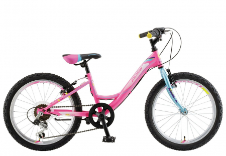 20" (varsta 7-10 ani) - Bicicleta copii 20" POLAR Modesty 20, cadru otel, frane V-Brake, 6 viteze, rosu, varsta 6-9 ani