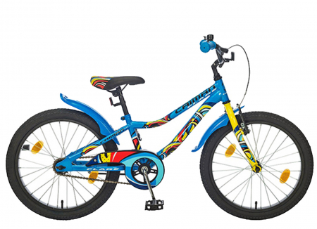 20" (varsta 7-10 ani) - Bicicleta copii 20" POLAR Caiman Flare, cadru otel, albastru, varsta 7-9 ani