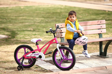 Bicicleta copii 14" ROYAL BABY ChipMunk Galaxy, cadru si roti magneziu, frane disc, roz, varsta 3-5 ani [3]