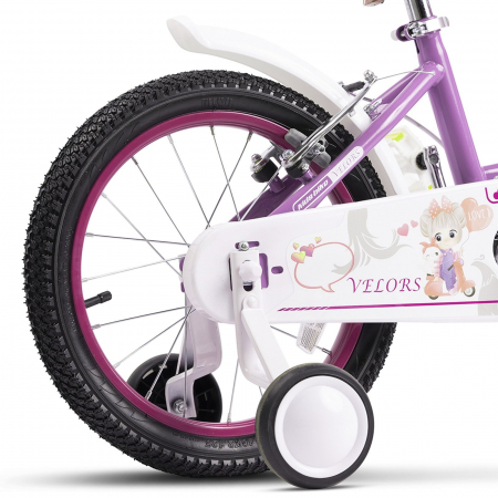 Bicicleta copii 14" VELORS Girl V1402, mov, varsta 3-5 ani [7]