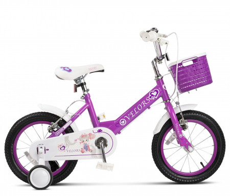 Bicicleta copii 14" VELORS Girl V1402, mov, varsta 3-5 ani [1]