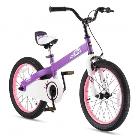 18" (varsta 5-7 ani) - Bicicleta copii 18" ROYAL BABY Honey, mov, varsta 5-7 ani