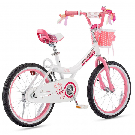 Bicicleta copii 18" ROYAL BABY  Jenny, alb/roz, varsta 5-7 ani [2]