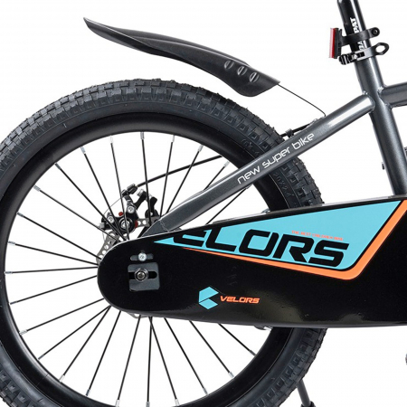Bicicleta copii 20" VELORS 20345, frane disc, single speed, gri/portocaliu, varsta 7-10 ani [6]