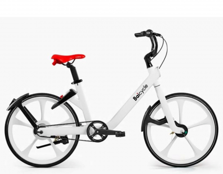 24" (varsta peste 10 ani) - Bicicleta oras 24" BAICYCLE, cadru aluminiu 16", frane V-Brake, transmisie pe curea single speed, alb