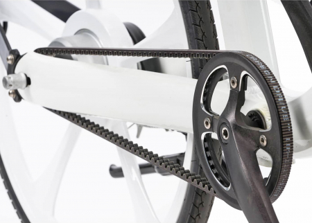 Bicicleta oras 24" BAICYCLE, cadru aluminiu 16", frane V-Brake, transmisie pe curea single speed, alb [2]