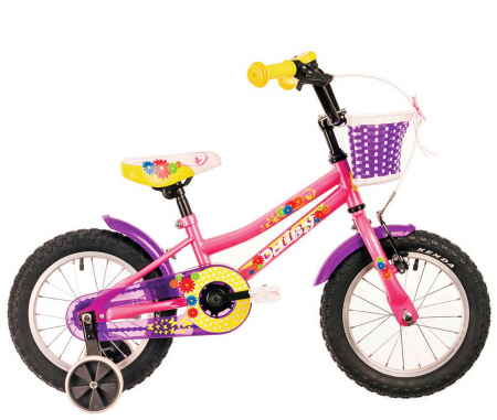 14" (varsta 3-5 ani) - Bicicleta copii 14" DHS Daisy 1402, roz, varsta 3-5 ani