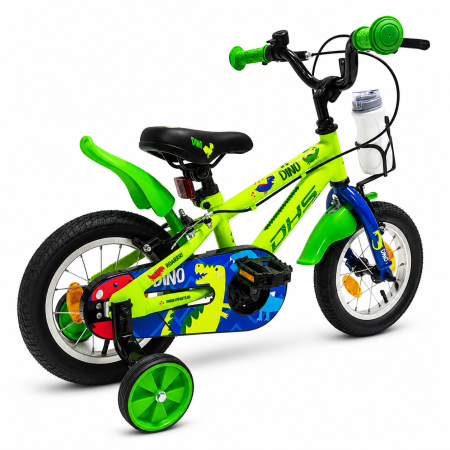 Bicicleta Copii DHS Dino - 12 Inch, Verde [2]