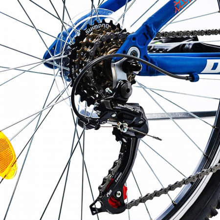 Bicicleta MTB-HT 24" DHS 2423, cadru aluminiu 13", frane V-Brake, 18 viteze, albastru [4]
