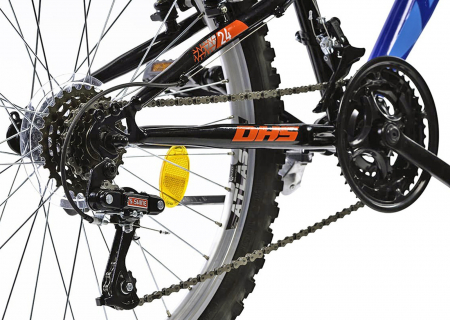 Bicicleta 24" MTB-FS DHS Terrana 2441, cadru otel 16.5", frane V-Brake, 18 viteze, albastru [4]