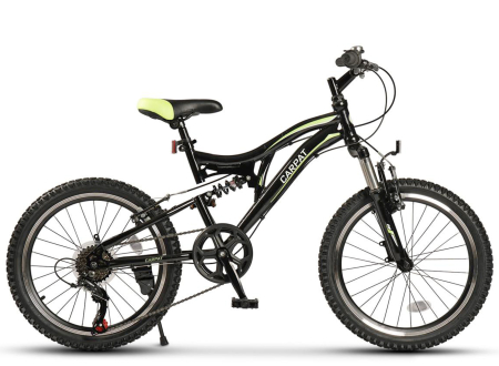 20" (varsta 7-10 ani) - Bicicleta copii MTB-FS 20" CARPAT Alpin 2.0, cadru otel, manete RevoShift, frane V-Brake, 7 viteze, varsta 7-10 ani