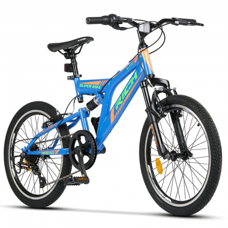 Bicicleta copii MTB-FS 20" RICH Alpin 2.0, cadru otel, manete RevoShift, frane V-Brake, 6 viteze, verde, varsta 7-10 ani [1]