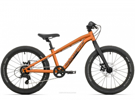 20" (varsta 7-10 ani) - Bicicleta copii MTB-HT 20" ROCK MACHINE Blizz 2.0 MD, cadru aluminiu 10", manete revoshift, frane disc, 7 viteze, portocaliu