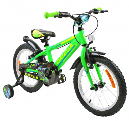12" (varsta 2-4 ani) - Bicicleta copii 12" OMEGA Master, verde, varsta 2-4 ani