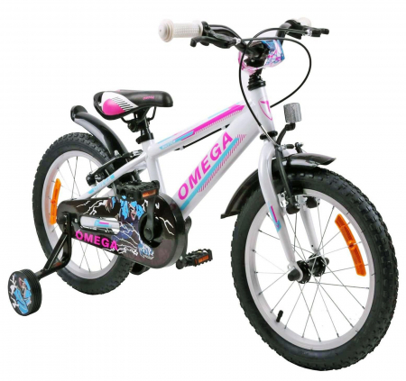 Bicicleta copii 16" OMEGA Master alb, varsta 4-6 ani [1]