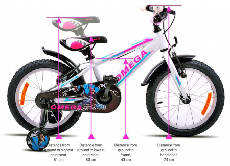 Bicicleta copii 16" OMEGA Master alb, varsta 4-6 ani [2]