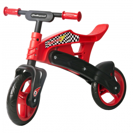 BALANCE BIKE (varsta 2-3 ani) - Balance bike 10" POLISPORT Off-Road, rosu/negru