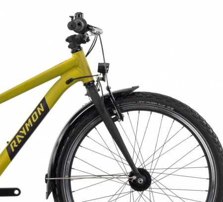 Bicicleta oras 24" RAYMON Yanga 24 Street, cadru aluminiu 12", manete revoshift, frane V-Brake,  7 viteze, galben [3]