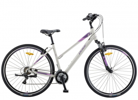 BICICLETE ORAS-TREKKING - Bicicleta cross-fitness 28" POLAR Athena, cadru aluminiu, manete secventiale, frane V-Brake, 21 viteze