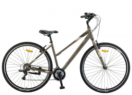 BICICLETE ORAS-TREKKING - Bicicleta cross-fitness 28" POLAR Athena, cadru aluminiu, manete secventiale, frane V-Brake, 21 viteze