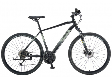 BICICLETE ORAS-TREKKING - Bicicleta cross-fitness 28" POLAR Forester Pro, cadru aluminiu 19.5", manete secventiale, frane hidraulice, 24 viteze, negru/gri