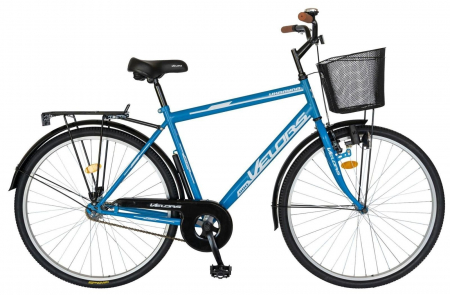 BICICLETE ORAS-TREKKING - Bicicleta oras 28" VELORS Ukrayna 2893, cadru otel 20.5", frane V-Brake/torpedo, single speed, albastru/alb