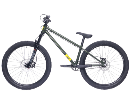 Bicicleta dirt 26" ROCK MACHINE Riff 50s, cadru otel 12", frane hidraulice, single speed, verde [4]