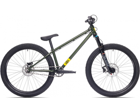 BICICLETE BMX/DIRT - Bicicleta dirt 26" ROCK MACHINE Riff 50s, cadru otel 12", frane hidraulice, single speed, verde