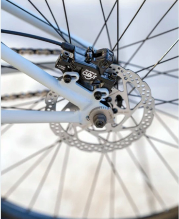 Bicicleta dirt 26" ROCK MACHINE Riff 70s, cadru otel 12", frane hidraulice, single speed, gri [12]