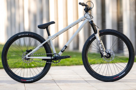 Bicicleta dirt 26" ROCK MACHINE Riff 70s, cadru otel 12", frane hidraulice, single speed, gri [1]