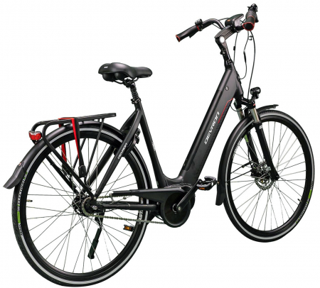 Bicicleta electrica City 28" DEVRON 28426AC, cadru aluminiu 21", frane hidraulice, 7 viteze, negru [2]