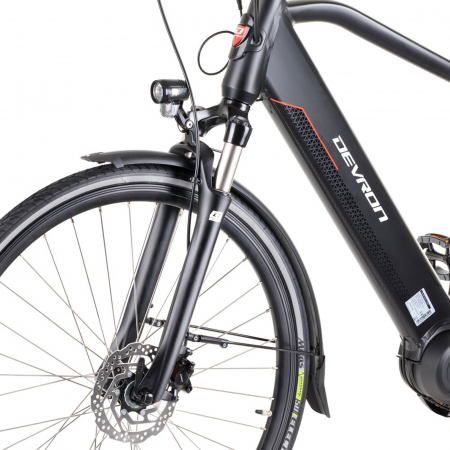 Bicicleta electrica city 20" DEVRON 28427, cadru aluminiu, manete RevoShift, frane hidraulice, 8 viteze, negru [13]