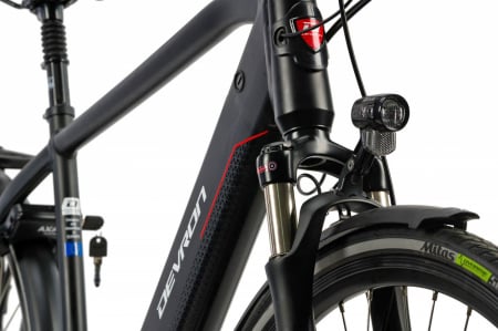 Bicicleta electrica oras 28" DEVRON 28427, cadru aluminiu 19.5", manete RevoShift, frane hidraulice, 9 viteze, negru [4]
