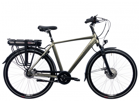 BICICLETE ELECTRICE - Bicicleta electrica City 28" CORWIN 28327, cadru aluminiu 21", frane hidraulice, 7 viteze, gri