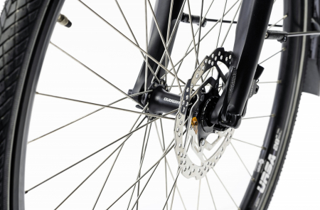 Bicicleta electrica City 28" CORWIN 28427, cadru aluminiu 21", frane hidraulice/torpedo, 7 viteze, gri [1]