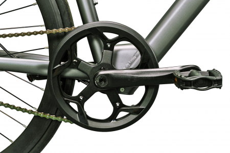 Bicicleta electrica Fixie DEVRON 28165, cadru aluminiu 21", frane hidraulice, single speed, gri [5]