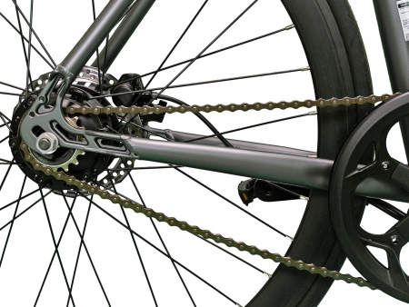 Bicicleta electrica Fixie DEVRON 28165, cadru aluminiu 21", frane hidraulice, single speed, gri [6]