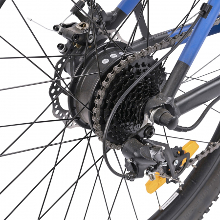 Bicicleta electrica MTB-HT 27.5" SCOOTY EM-500 PRO, cadru aluminiu 18", frane disc, 8 viteze, negru/albastru [8]