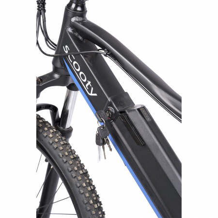 Bicicleta electrica MTB-HT 27.5" SCOOTY EM-500 PRO, cadru aluminiu 18", frane disc, 8 viteze, negru/albastru [9]