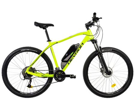 BICICLETE ELECTRICE - Bicicleta electrica MTB-HT 27.5" DEVRON Riddle M1.7, cadru aluminiu 19", manete secventiale, frane hidraulice, 18 viteze, gri