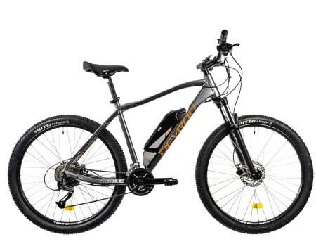 BICICLETE ELECTRICE - Bicicleta electrica MTB-HT 27.5" DEVRON Riddle M1.7, cadru aluminiu 19", manete secventiale, frane hidraulice, 18 viteze, gri