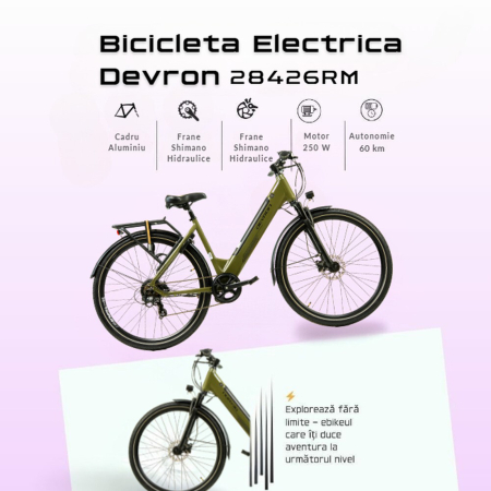 Bicicleta electrica oras 28" DEVRON 28426RM, cadru aluminiu, manete RevoShift, frane hidraulice, 7 viteze [13]