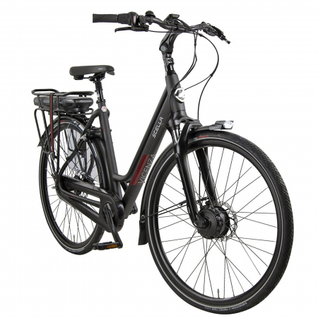 Bicicleta electrica oras 28" STELLA Vincenza 28124, cadru aluminiu 20", manete RevoShift, frane disc/torpedo, 8 viteze, negru [1]