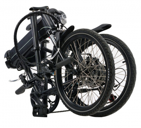 Bicicleta electrica pliabila 20" DEVRON 20201, cadru aluminiu, index, frane disc, 7 viteze, negru [2]