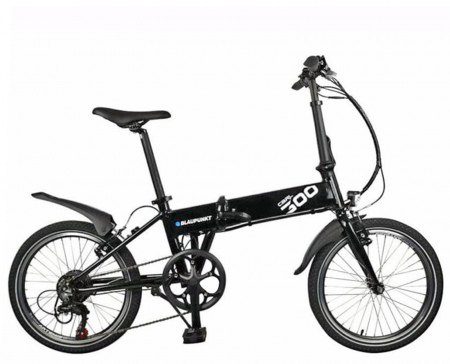BICICLETE ELECTRICE - Bicicleta electrica pliabila 20" BLAUPUNKT Carl 300, cadru aluminiu, manete index, frane V-Brake, 7 viteze, negru