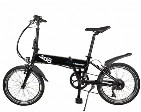 Bicicleta electrica pliabila 20" BLAUPUNKT Carl 300, cadru aluminiu, manete index, frane V-Brake, 7 viteze, negru [1]