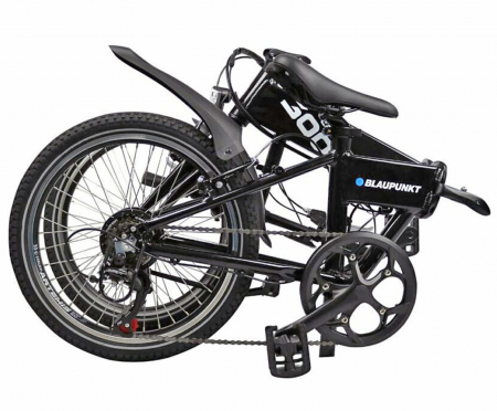 Bicicleta electrica pliabila 20" BLAUPUNKT Carl 300, cadru aluminiu, manete index, frane V-Brake, 7 viteze, negru [3]